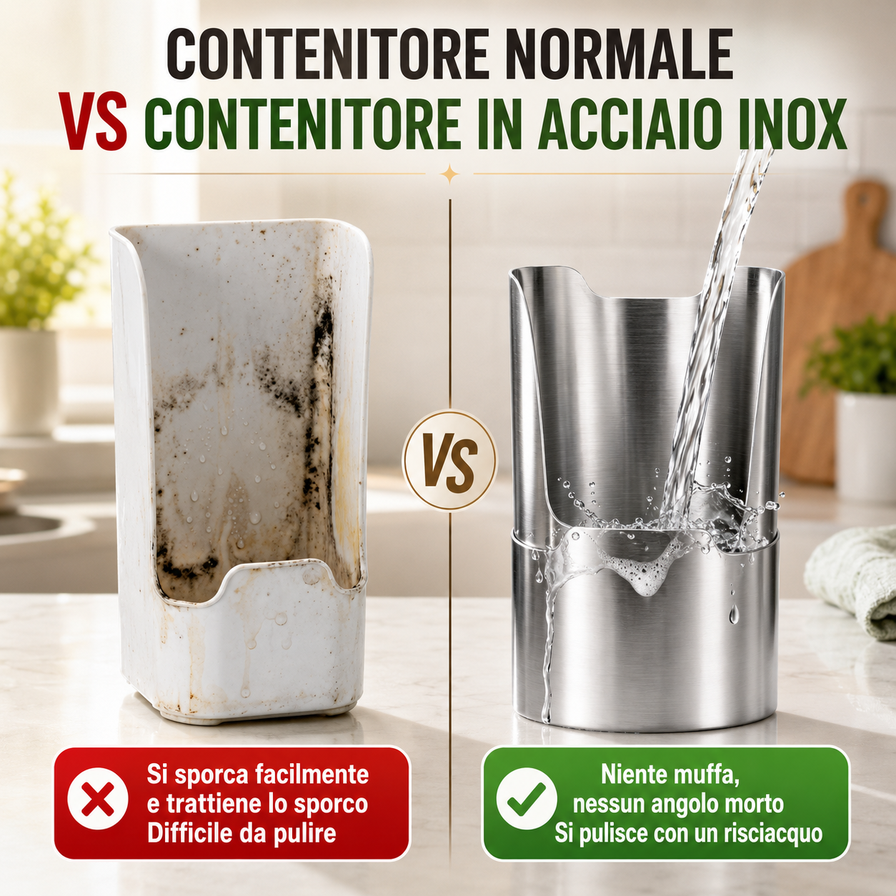 Portacoperchi e Portautensili da Cucina in Acciaio Inox