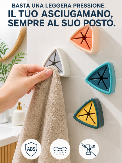 Gancio Porta Asciugamani Adesivo a Triangolo🍄