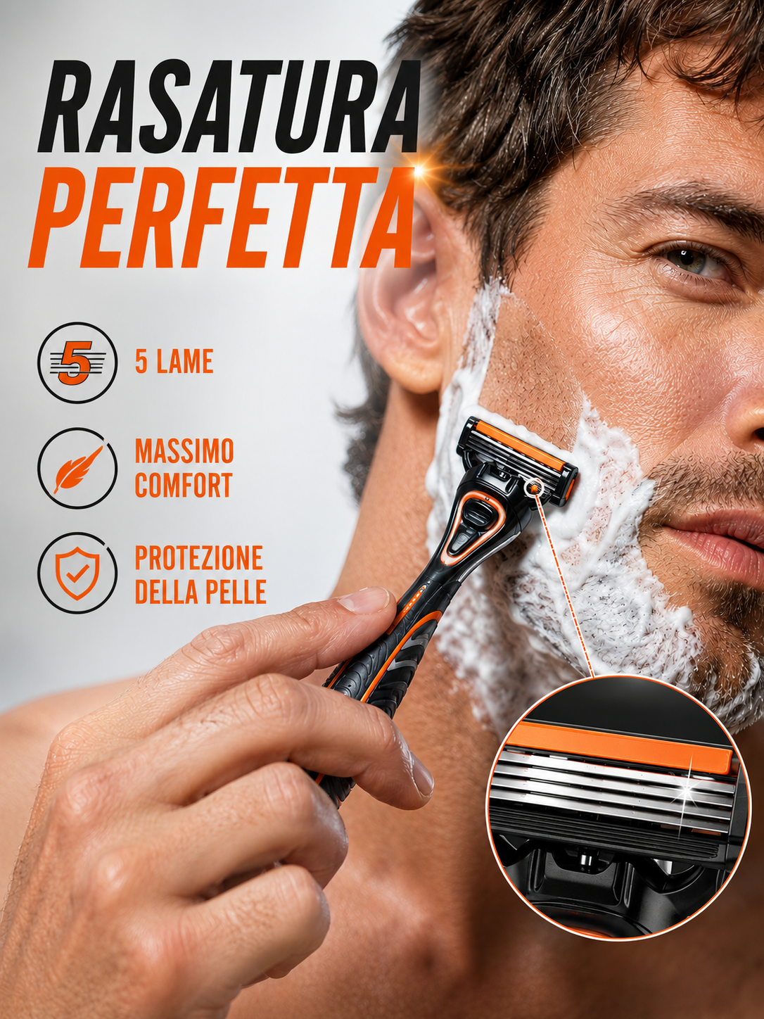 Rasoio da Barba Manuale a 5 Lame