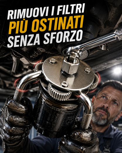 Chiave Smonta Filtro Olio Auto Autoregolabile a 3 Griffe