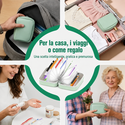 Organizer Impermeabile 14 Bustine Portapillole Codificate a Colori 💊