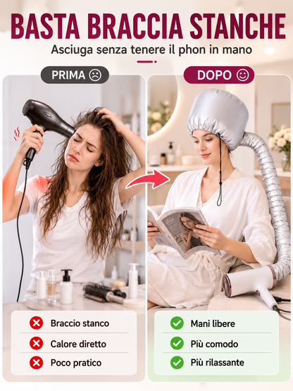 Cuffia Asciugacapelli a Mani Libere ✨