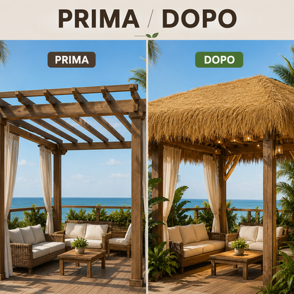 Copertura decorativa in paglia artificiale per esterni