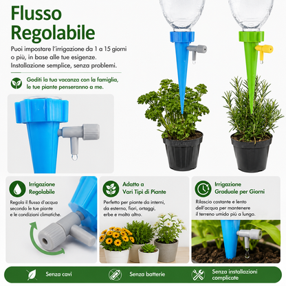 Dispositivo per Irrigazione Automatica a Goccia Regolabile per Piante e Fiori