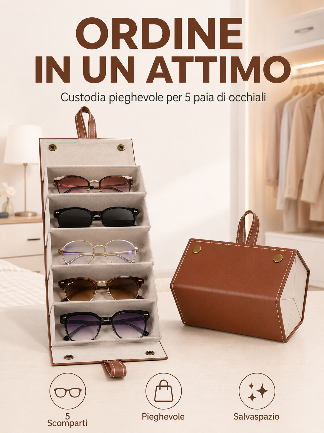 Organizer Pieghevole per Occhiali 👓