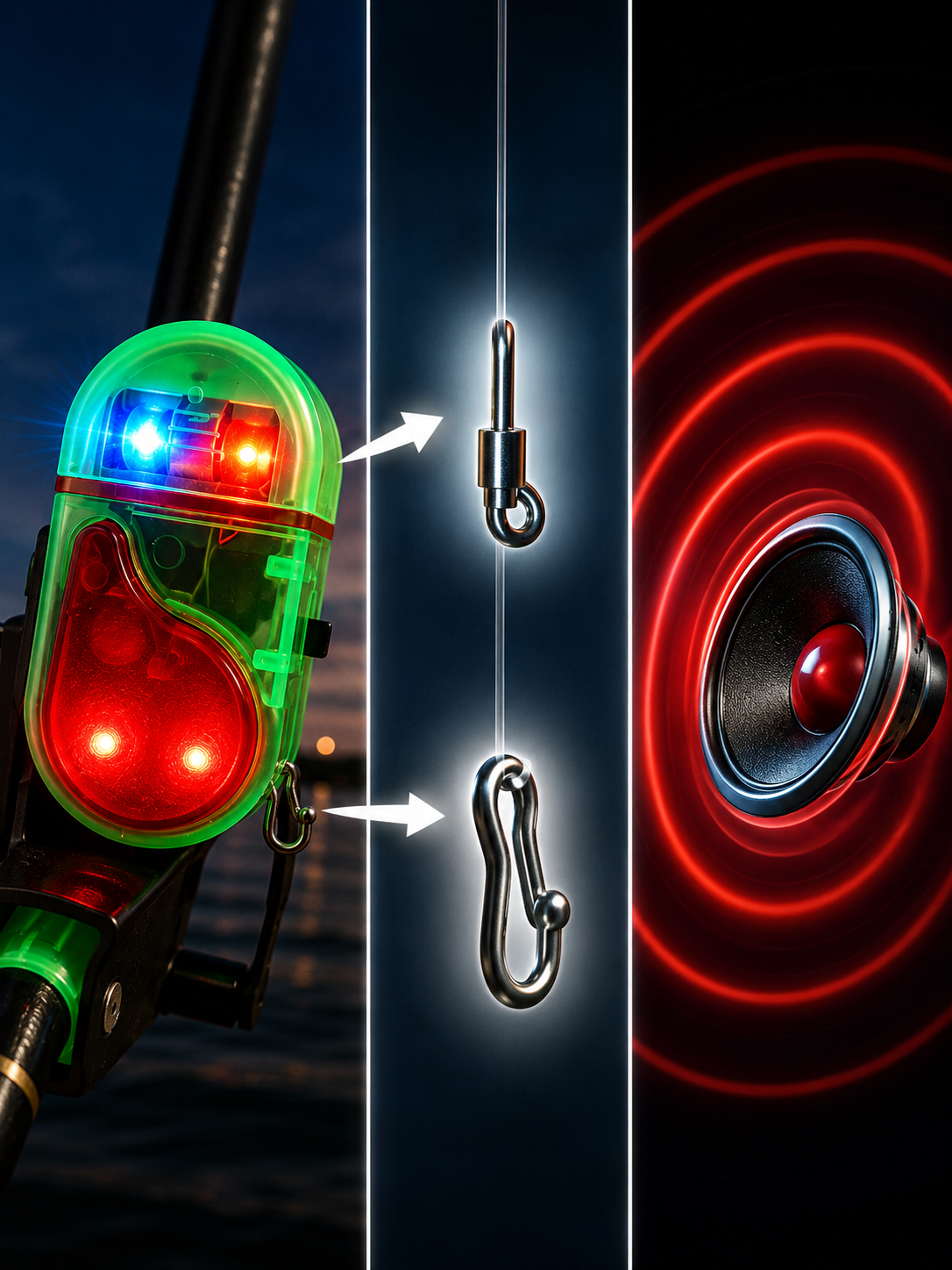 Allarme elettronico per pesca con sensore di abboccata e luce LED 📣