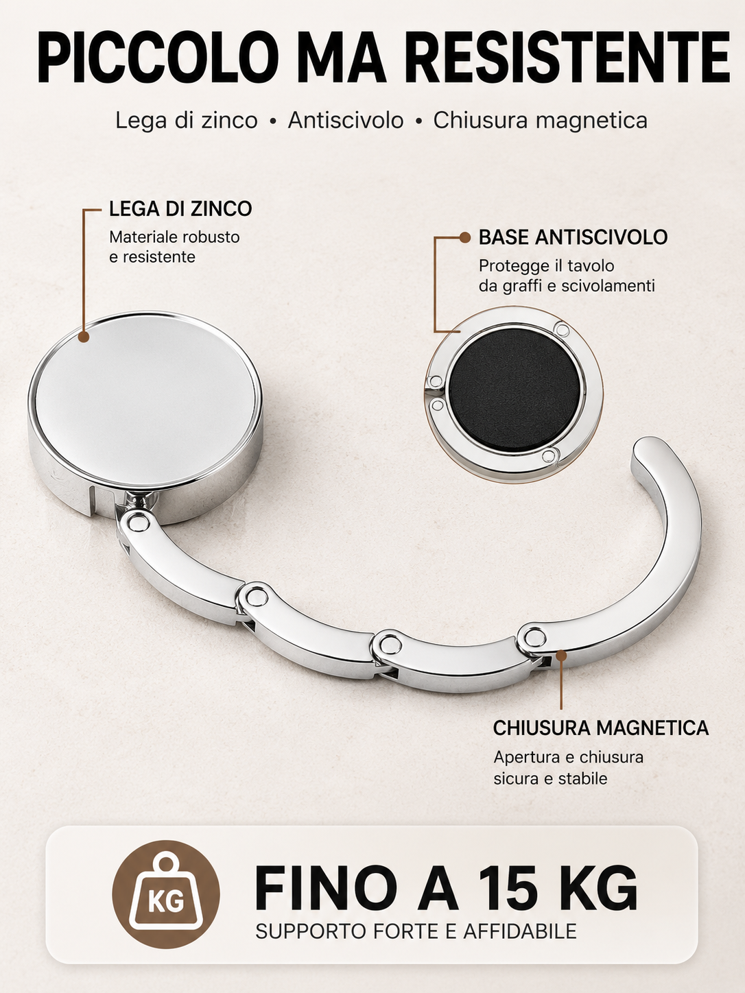 GANCIO PORTABORSA PIEGHEVOLE 👜