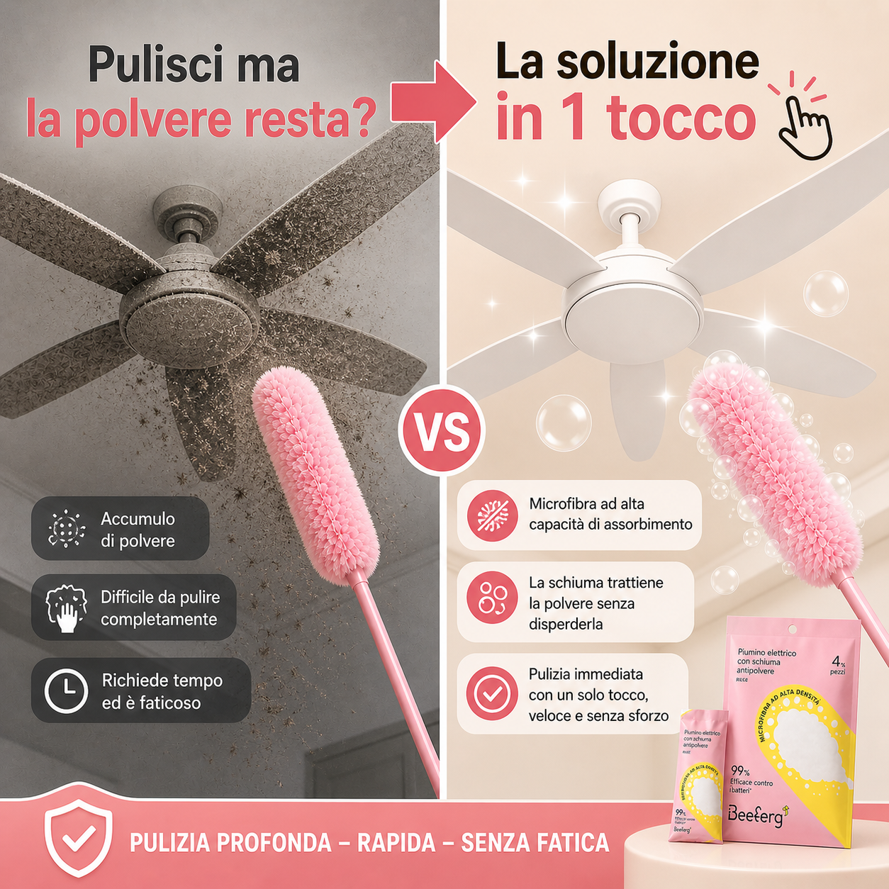 Scopa elettrostatica per la polvere