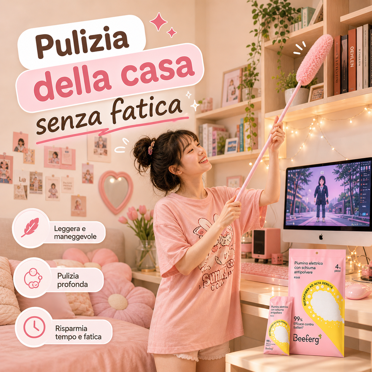Scopa elettrostatica per la polvere