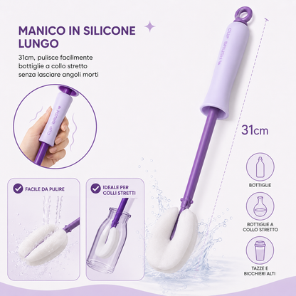 Spazzola per biberon 2 in 1 con scovolino