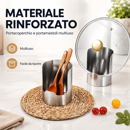 Portacoperchi e Portautensili da Cucina in Acciaio Inox