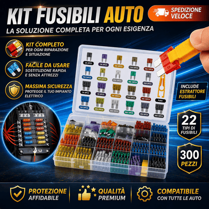 Kit Assortito di Fusibili per Auto