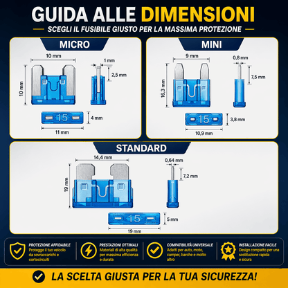 Kit Assortito di Fusibili per Auto