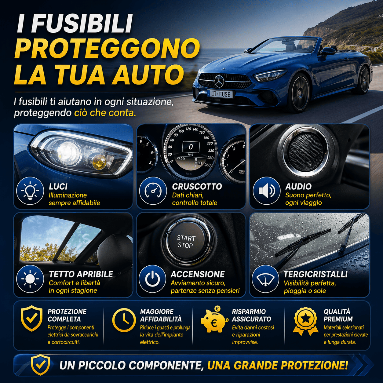 Kit Assortito di Fusibili per Auto