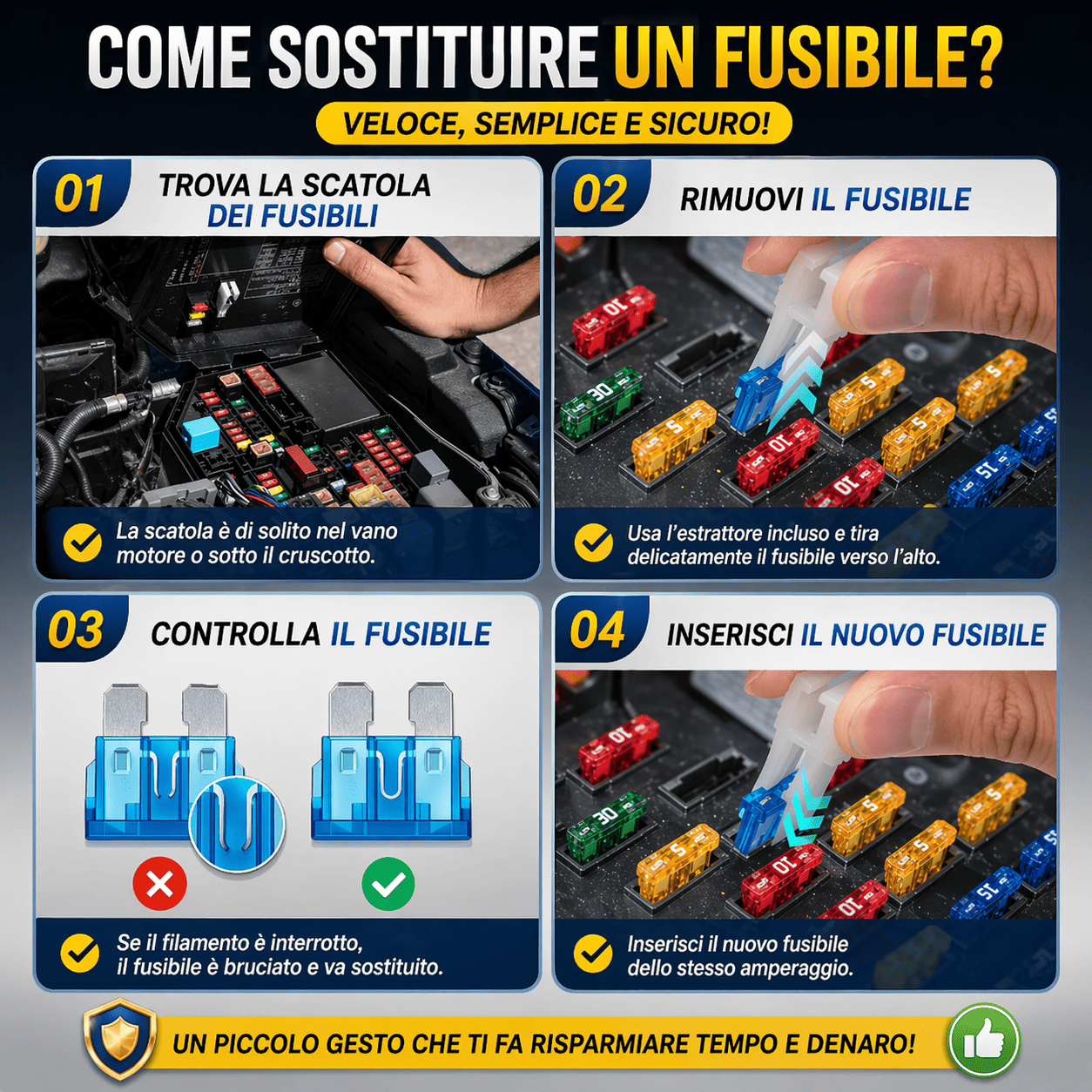 Kit Assortito di Fusibili per Auto