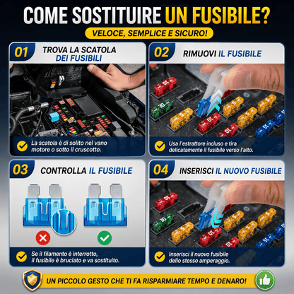 Kit Assortito di Fusibili per Auto