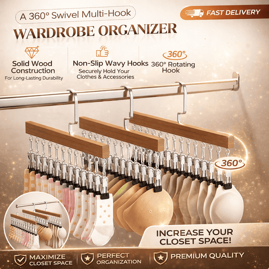 Organizer per Armadio Multi-Gancio Girevole a 360°