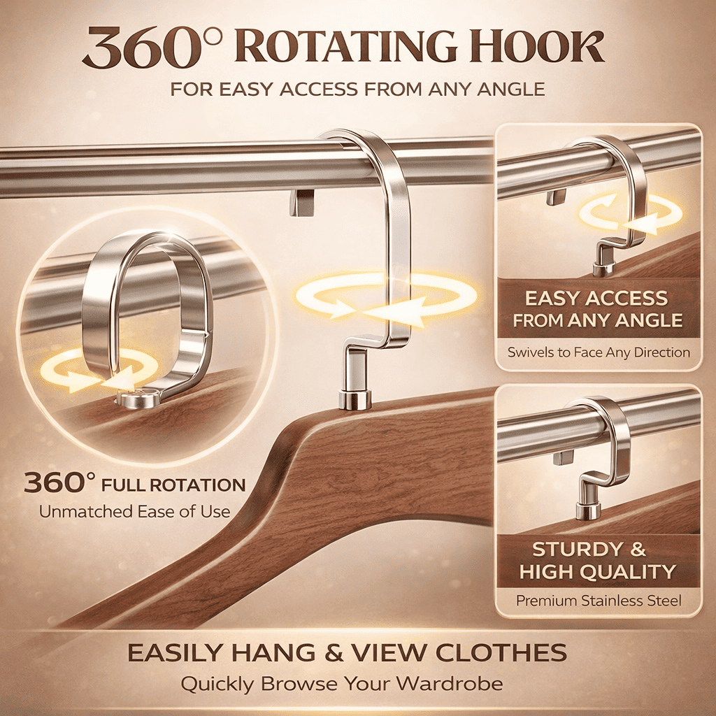 Organizer per Armadio Multi-Gancio Girevole a 360°