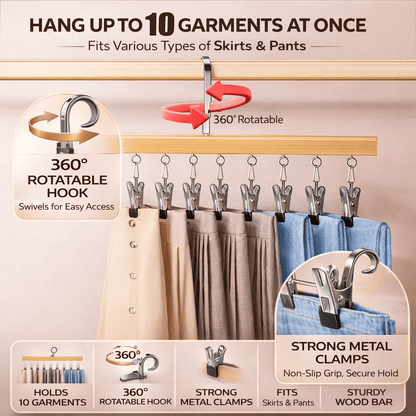 Organizer per Armadio Multi-Gancio Girevole a 360°