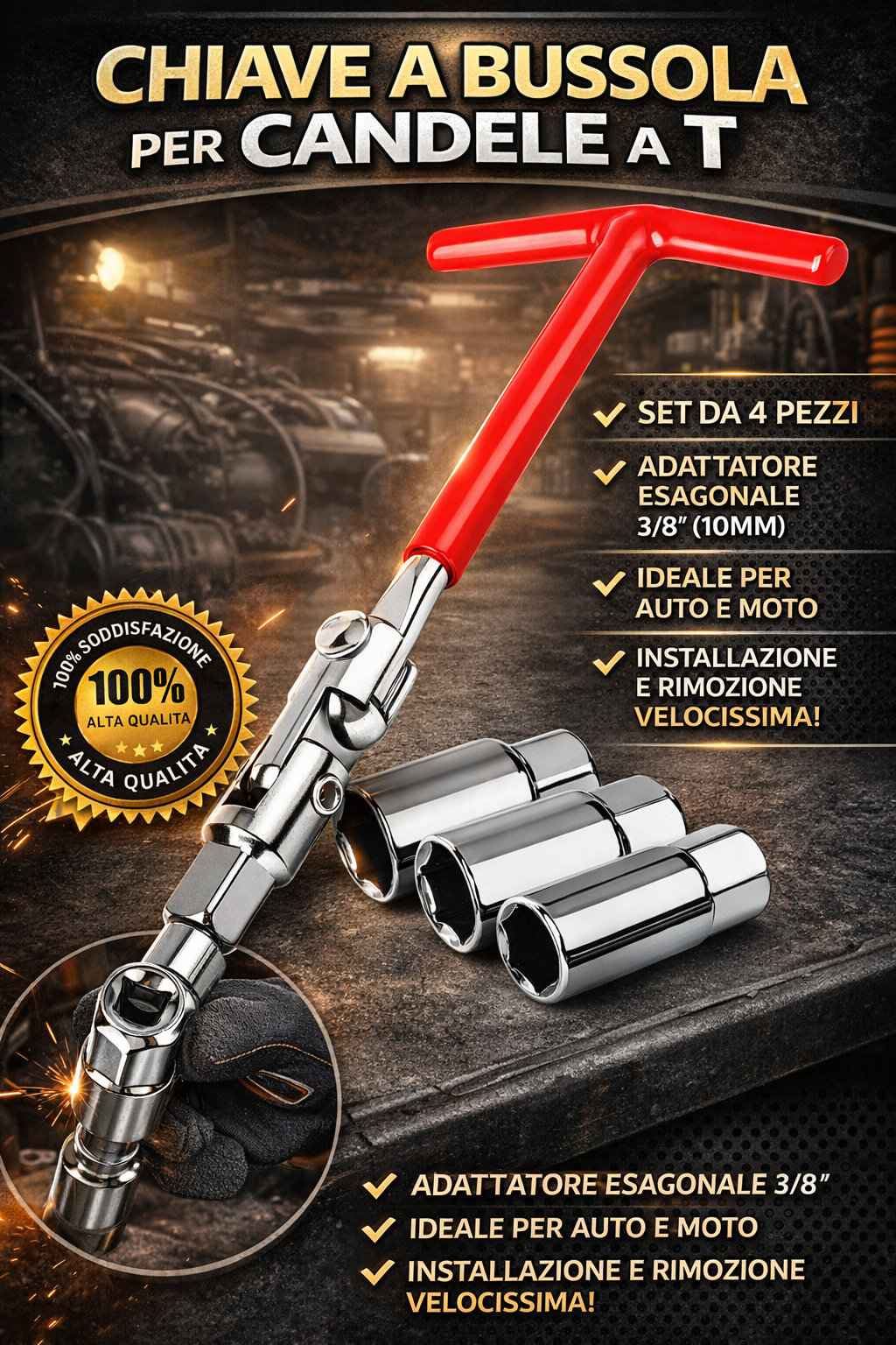 Chiave a bussola per candele a T