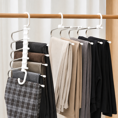Gruccia Salvaspazio Multifunzione A 5 Livelli Per Pantaloni