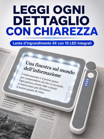 Lente d'ingrandimento pieghevole a LED