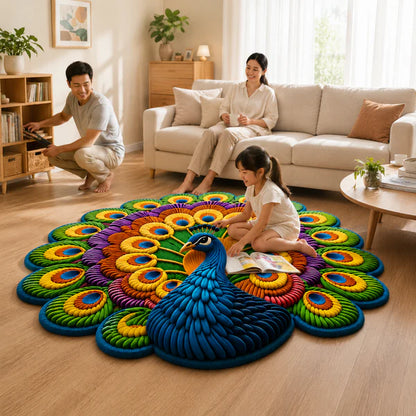 Tappeto Sagomato Pavone 3D