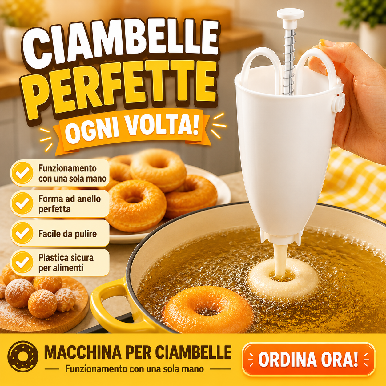 Attrezzo manuale per fare donut