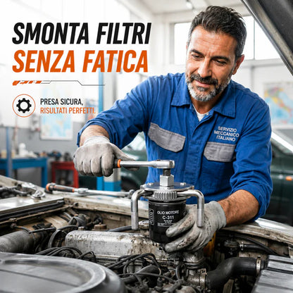 Rimozione filtro olio rapida - Presa forte in ogni mossa
