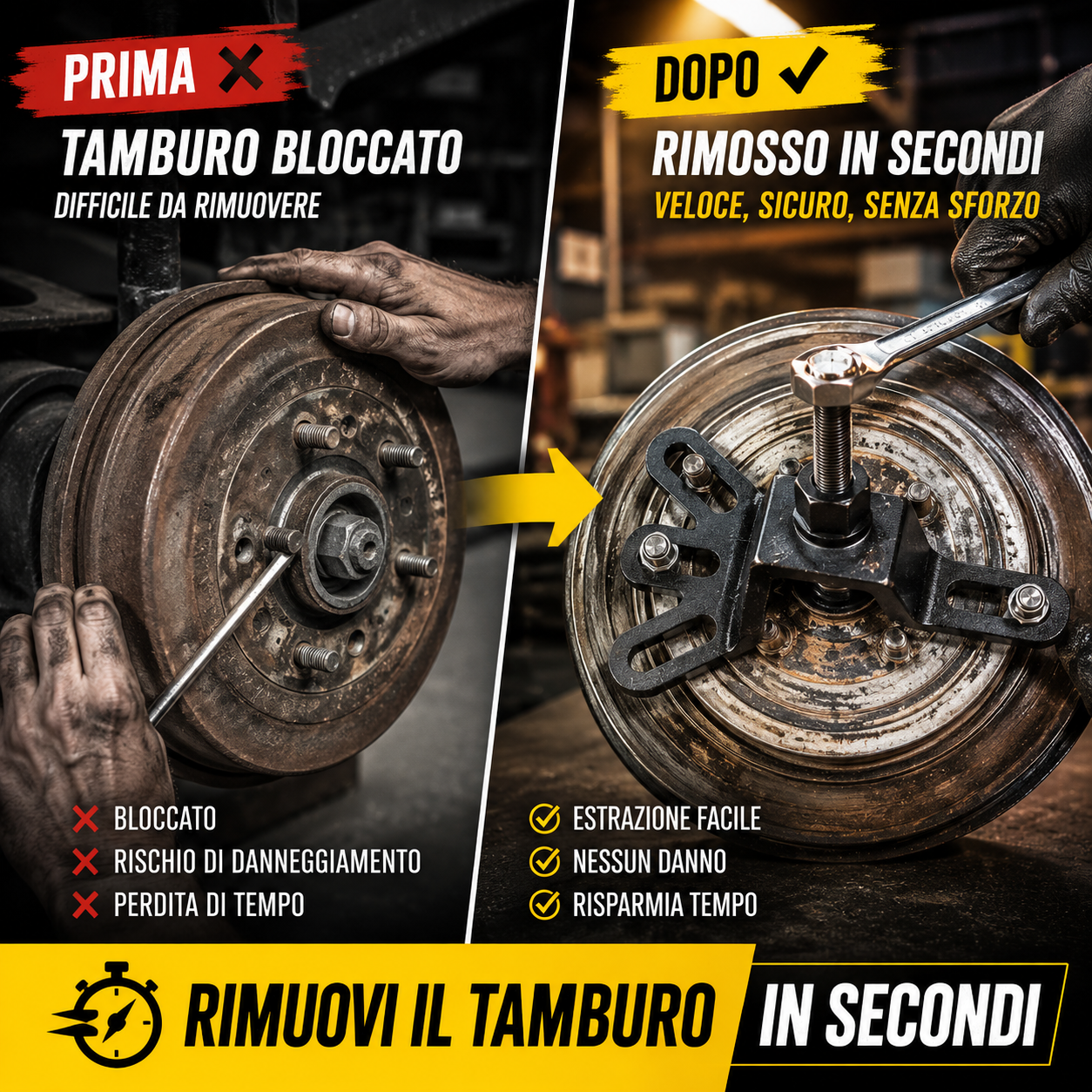 Estrattore universale per tamburi freno