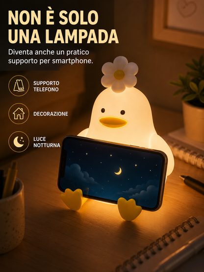 Lampada Notturna a Paperella con Fiore 🦆