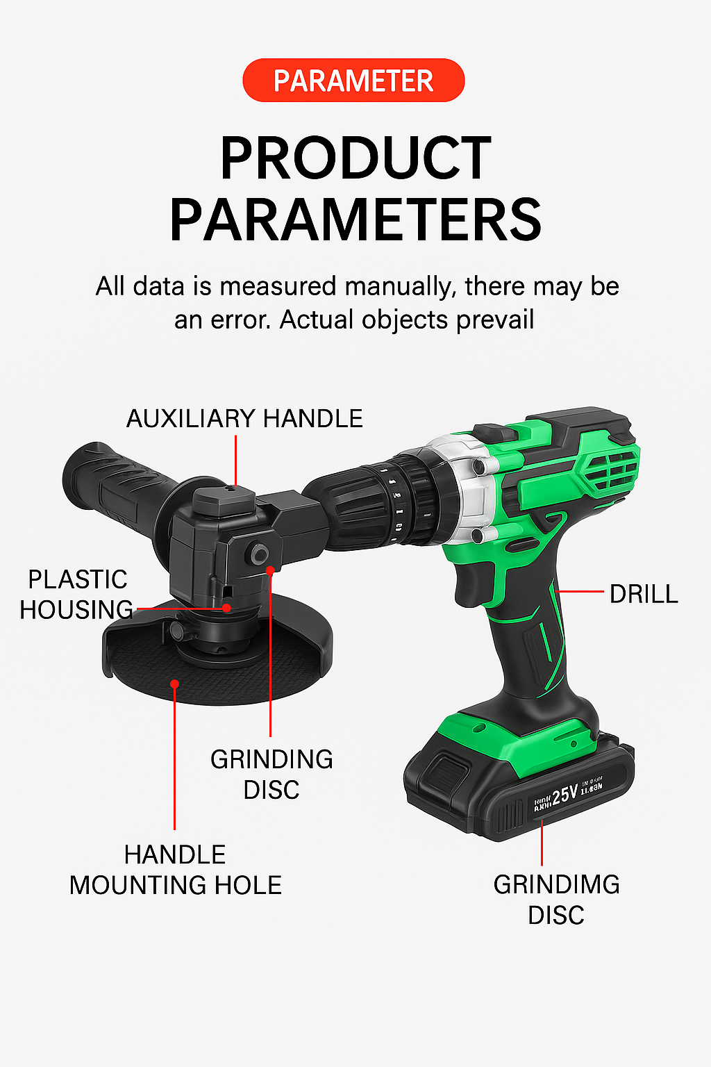 Adattatore per trapano a smerigliatrice angolare