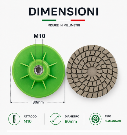 Dischi Abrasivi 80MM per Marmo e Granito