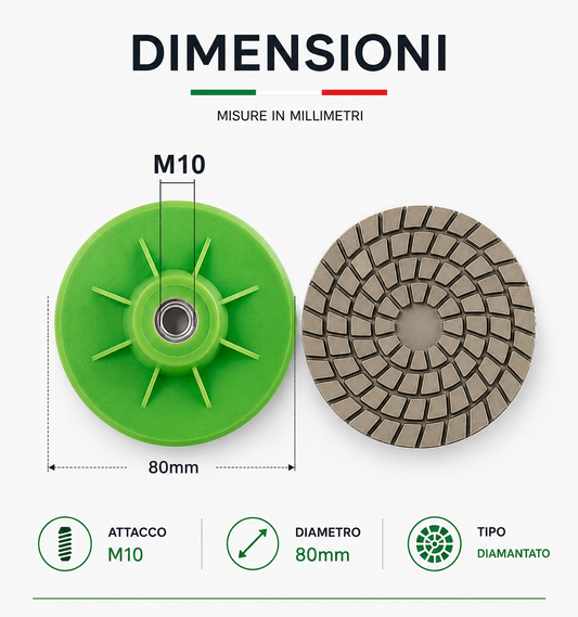 Dischi Abrasivi 80MM per Marmo e Granito