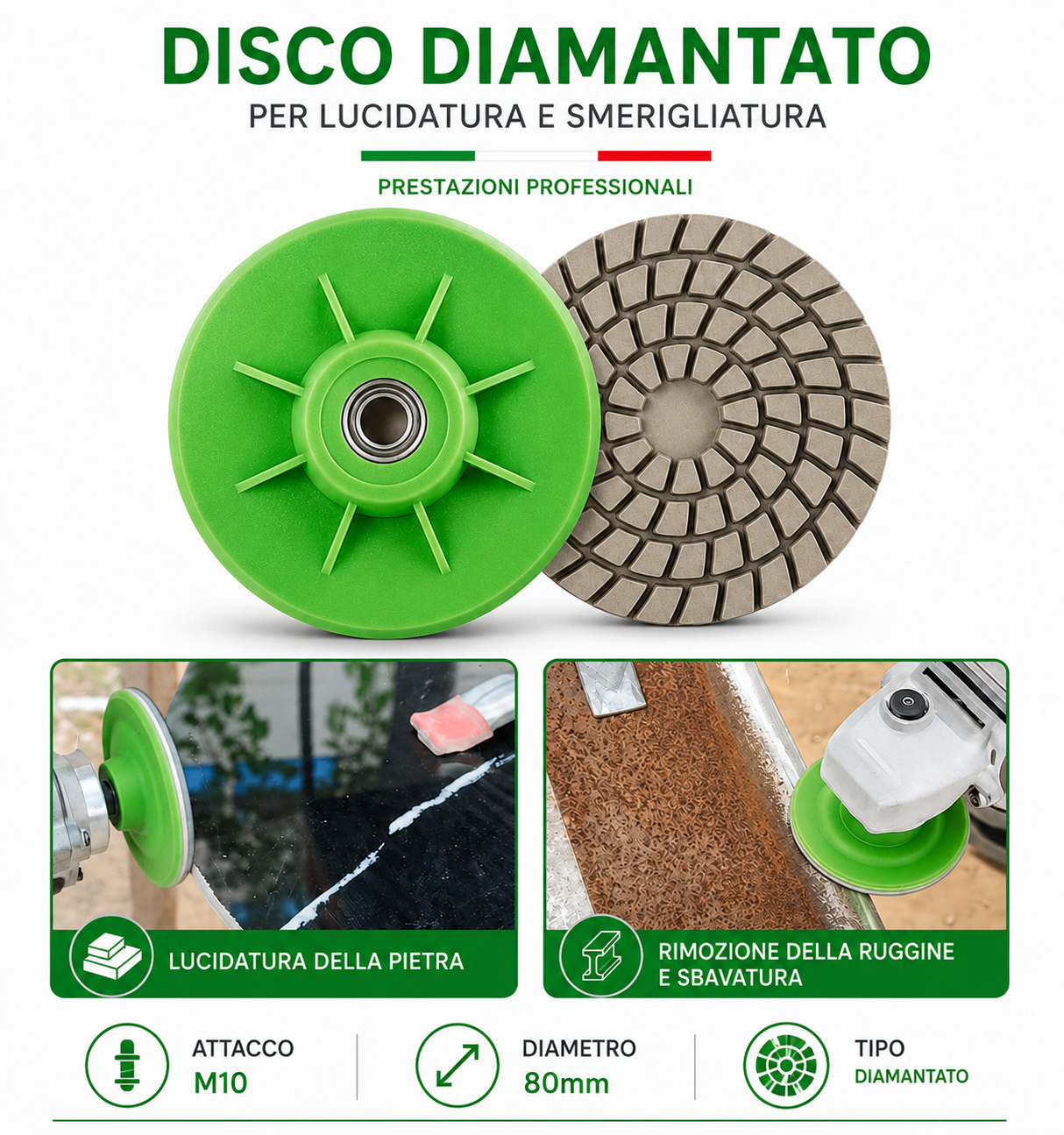 Dischi Abrasivi 80MM per Marmo e Granito