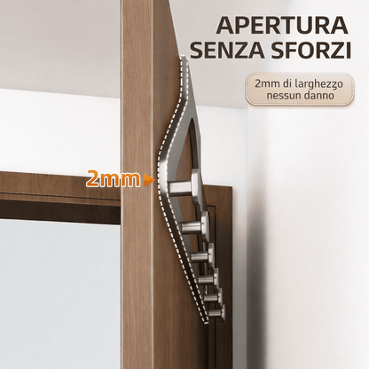 Appendiabiti da Porta a 6 Ganci Senza Foratura