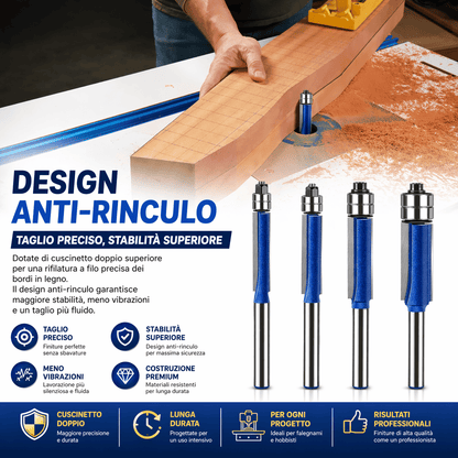 Set di Frese Rifilatrici con Cuscinetto Doppio