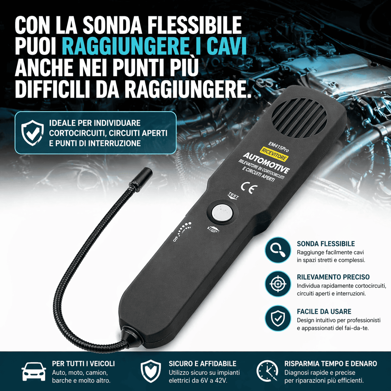 Rilevatore di Circuiti Aperti e Cortocircuiti per Auto