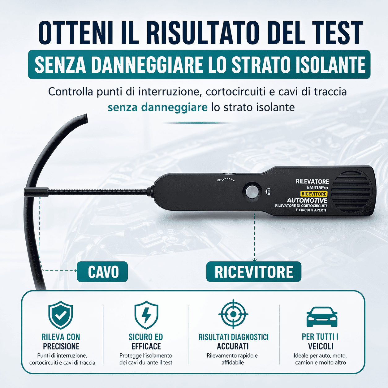 Rilevatore di Circuiti Aperti e Cortocircuiti per Auto