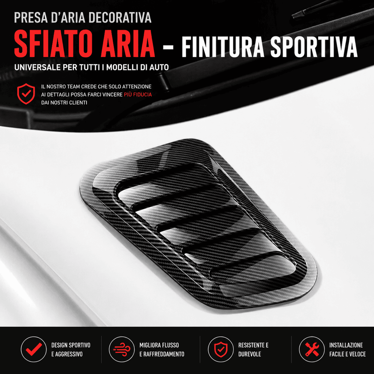 Decorazione per Presa d’Aria del Cofano Auto