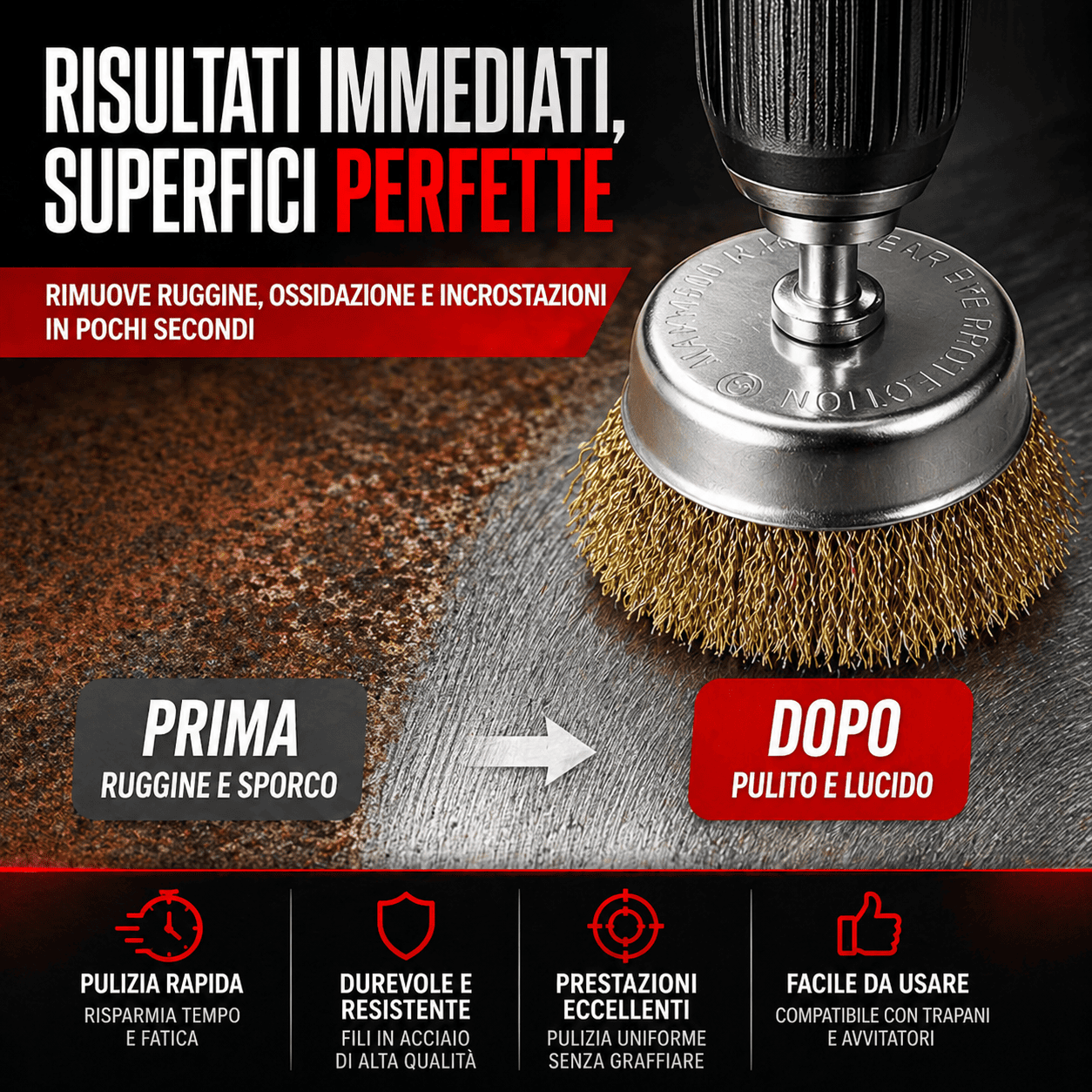 Spazzola a Ruota in Filo Metallico