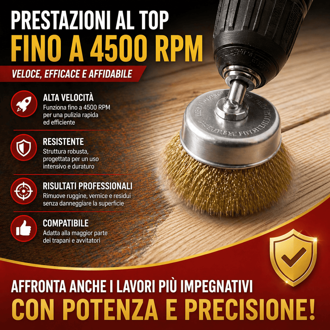 Spazzola a Ruota in Filo Metallico