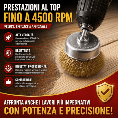 Spazzola a Ruota in Filo Metallico