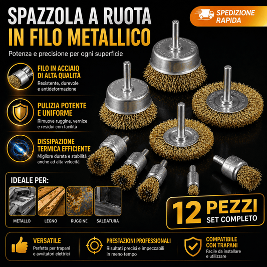 Spazzola a Ruota in Filo Metallico