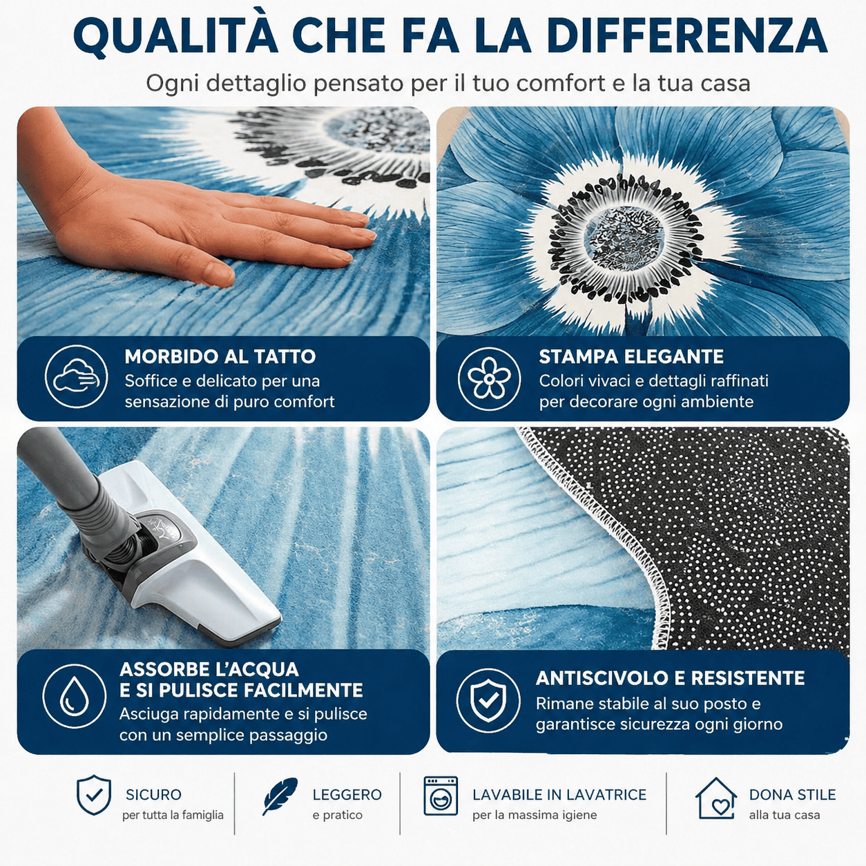 Tappeto con Motivo Floreale