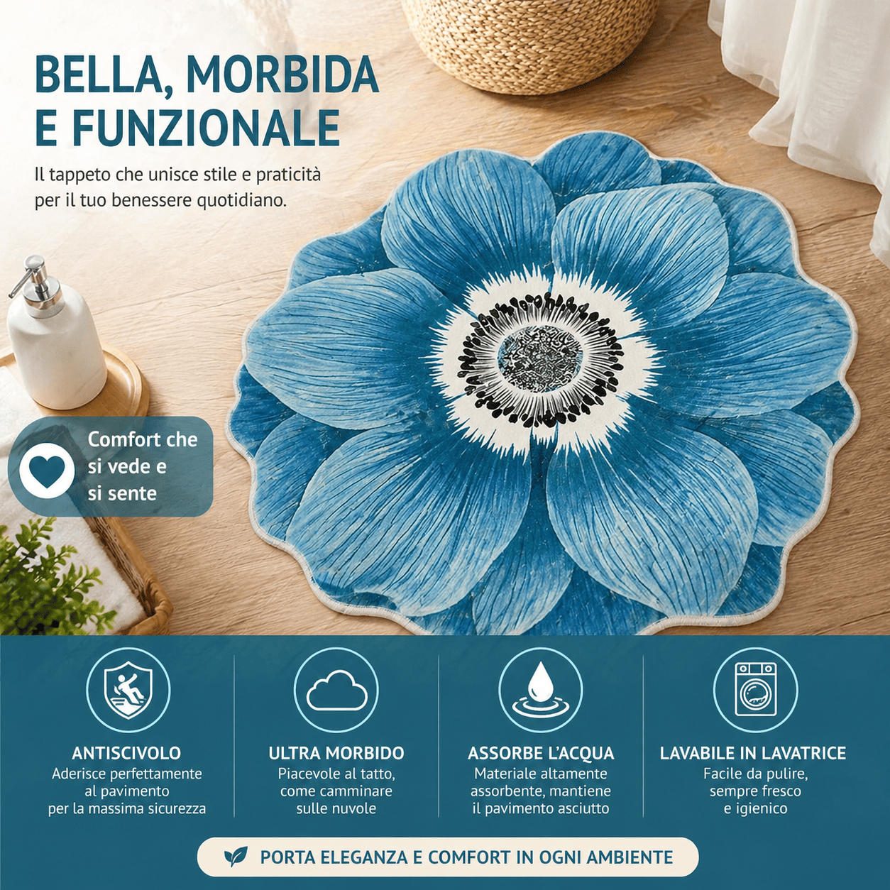 Tappeto con Motivo Floreale