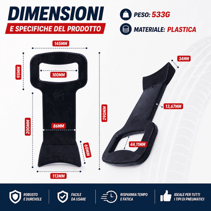 Strumento per pressare pneumatici