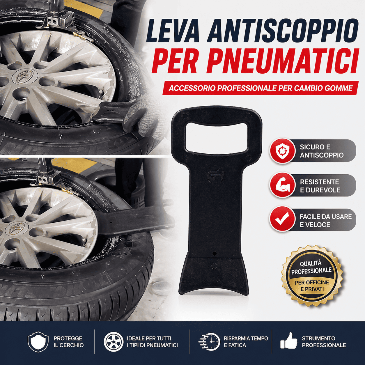 Strumento per pressare pneumatici