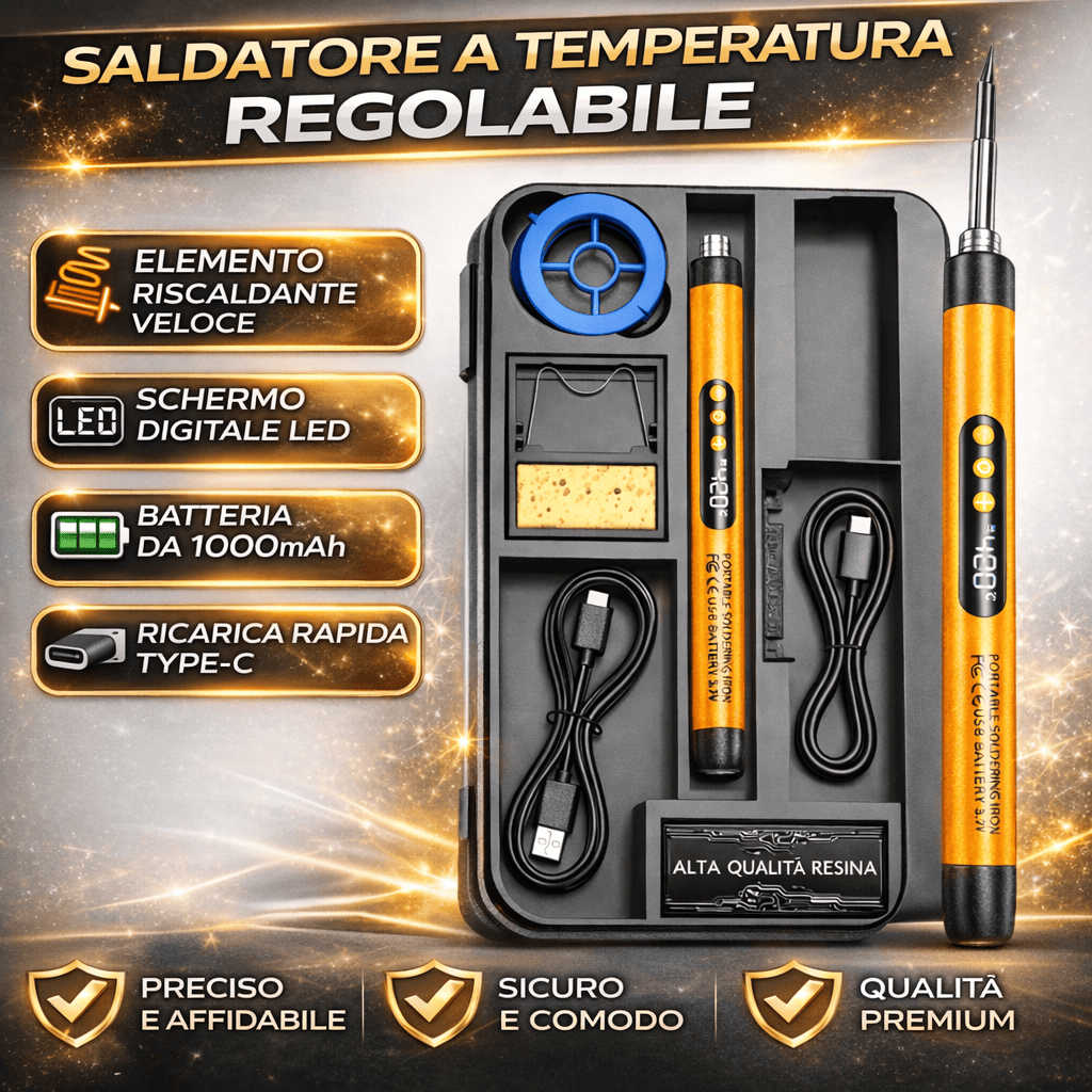 Pistola saldante a temperatura regolabile