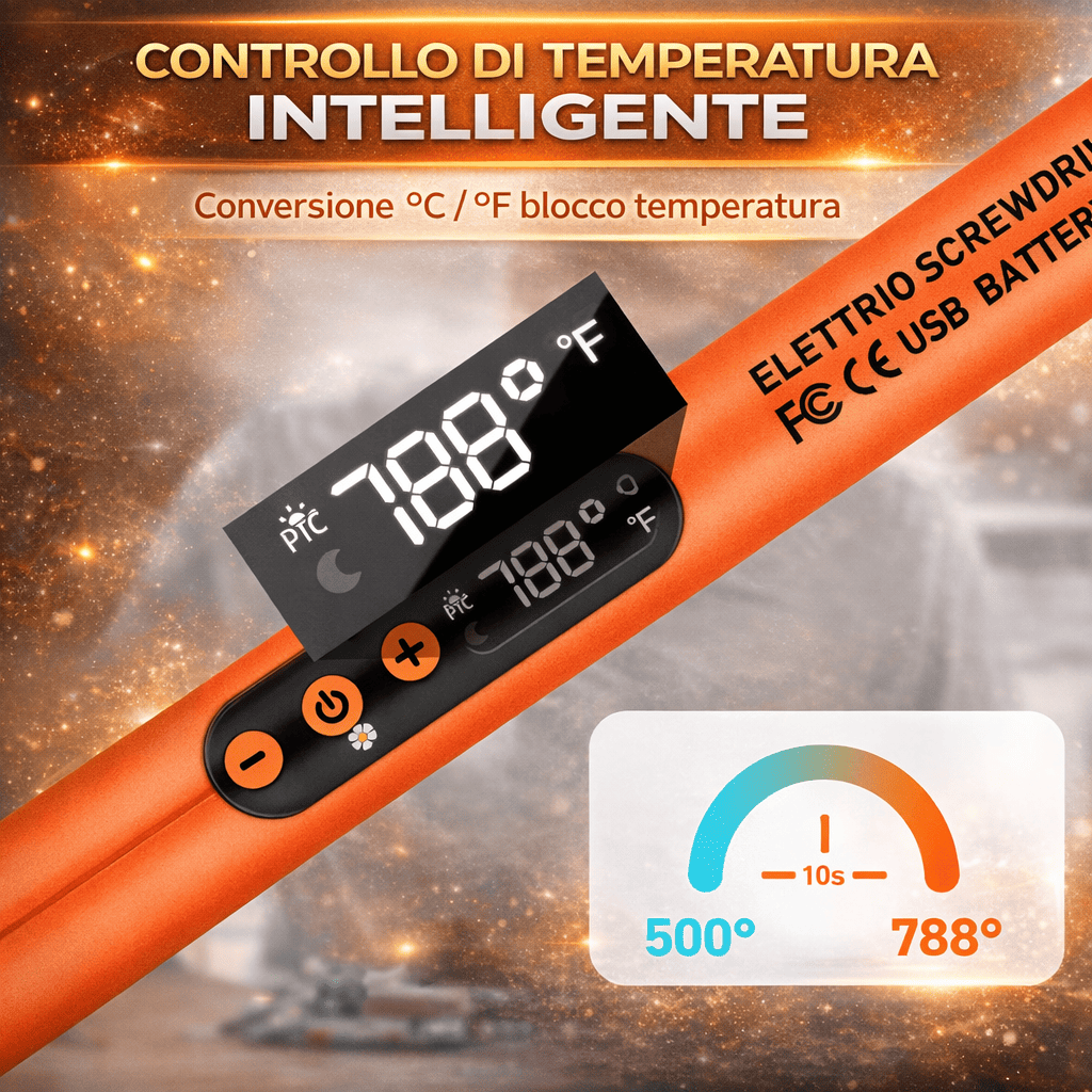 Pistola saldante a temperatura regolabile